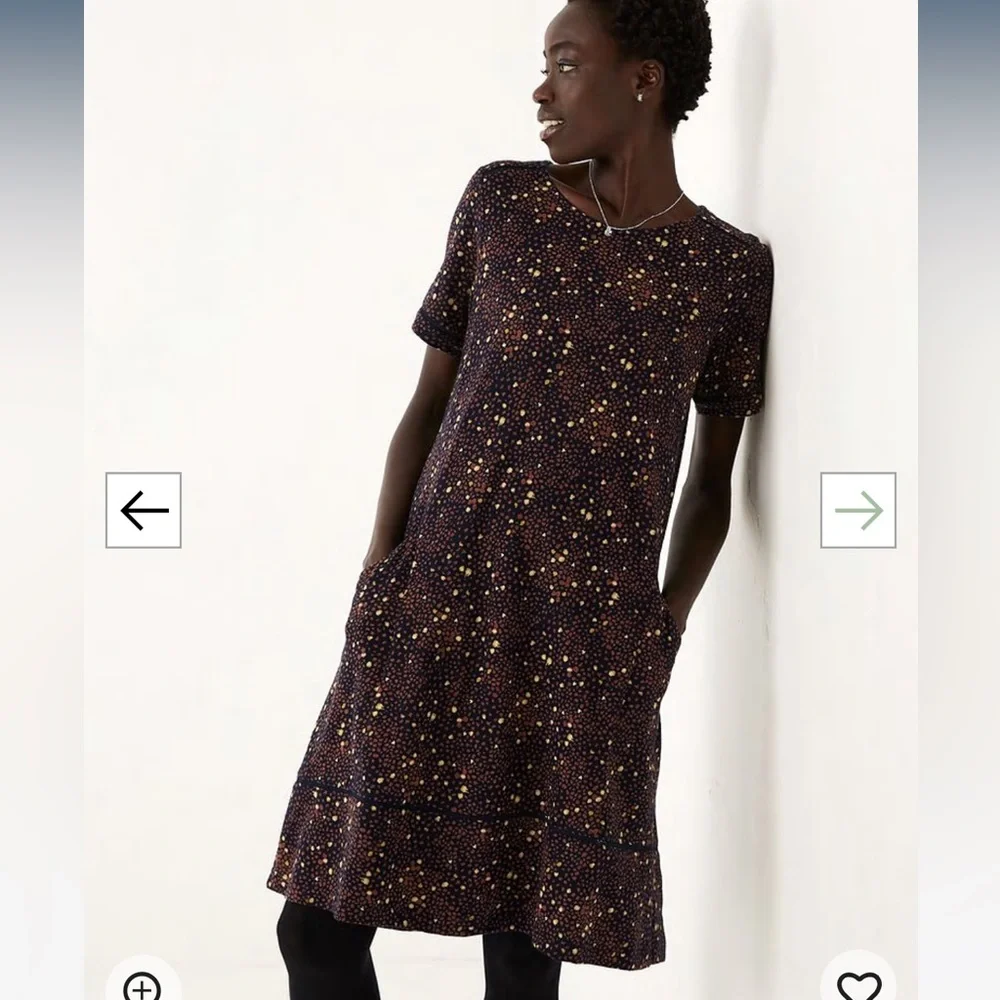 Fat Face Simone Dot Jersey Dress 12L - Picture 2 of 7